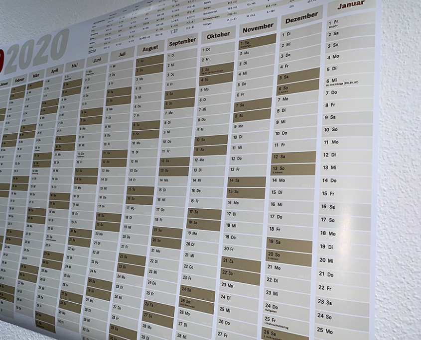 Wandkalender drucken Bruchsal Forst Karlsruhe