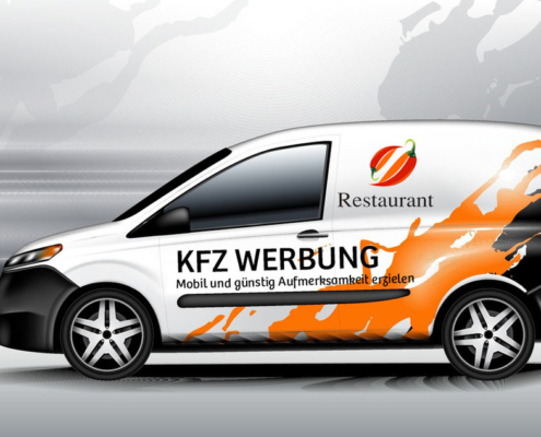 Werbung auf Firmanfahrzeugen Bruchsal Forst Karlsruhe