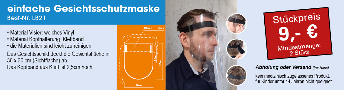 Corona Gesichtsschutzmaske / Visir Bruchsal Forst Karlsruhe