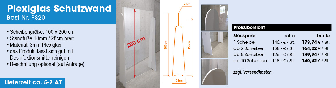 Corona Plexiglas Schutzwand Bruchsal Forst Karlsruhe