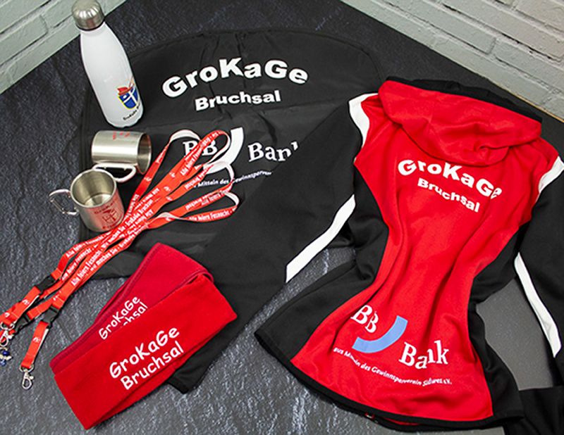 bedruckte Vereinskleidung und Merchandising GroKaGe Bruchsal